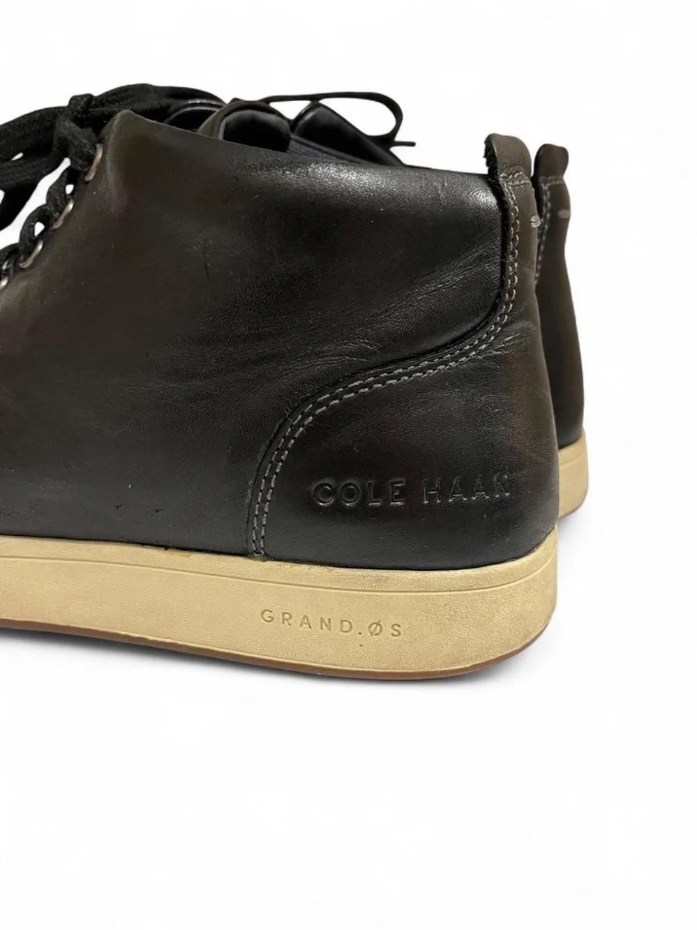 Cole Haan Preppy Minimalist Casual Black Leather Lace Up Men’s 8.5 Boots EUC